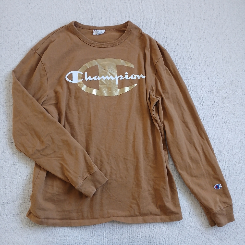 champion ♡ timberland heritage long sleeve shirt gold brown work